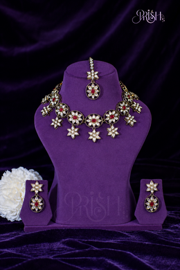 Gulrakt - Floral Kundan Necklace set