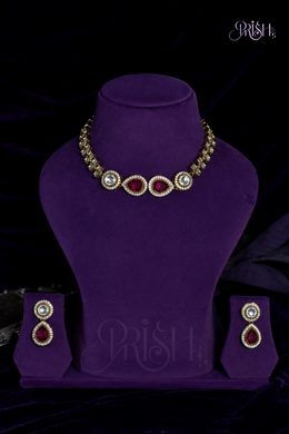Ratnika - Ruby Gem Necklace set