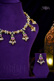 Ratnamoti - Ruby-Green Temple Charm set
