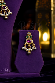 Ratnamoti - Ruby-Green Temple Charm set