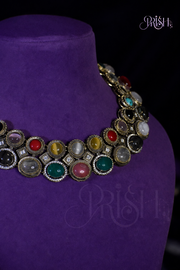 RatnaRaaga - Gemstones Heirloom Necklace set