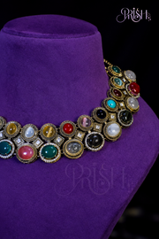 RatnaRaaga - Gemstones Heirloom Necklace set
