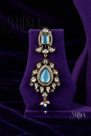 Neeltaara -  Royal Blue Polki Choker drop set