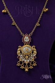 Rajwadi Floral Heritage Pendant Set
