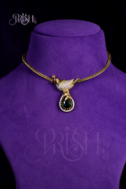 Mayurika Emerald Elegance Pendant Set