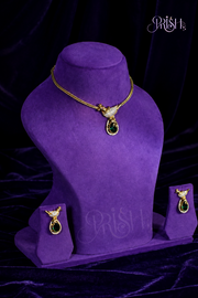 Mayurika Emerald Elegance Pendant Set