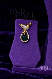 Mayurika Emerald Elegance Pendant Set