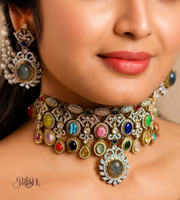 Navratna Rajsi Choker Set