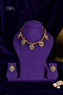 Coral Heritage Temple Choker Set