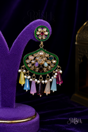 Rangmahal Kundan Tassel Earrings