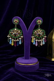 Rangmahal Kundan Tassel Earrings