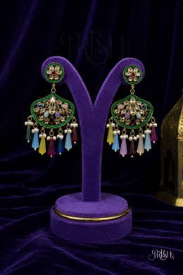 Rangmahal Kundan Tassel Earrings