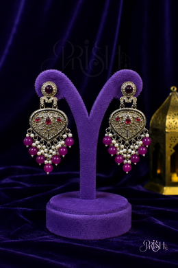 Heritage Chandbali Earrings - Magenta