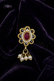 Ruby Noir Pearl Nose Pin