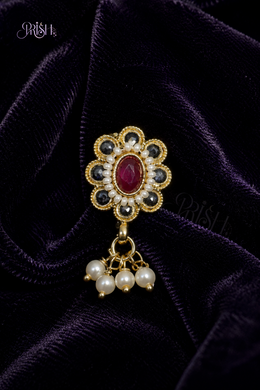Ruby Noir Pearl Nose Pin