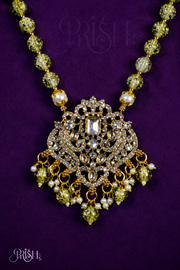 Pistachio Rajwadi Pendant Mala