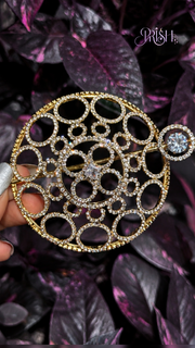Aurum Orbit Stone Bun Brooch