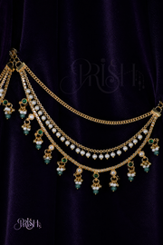 Noor Emerald Pearl Ear Chains