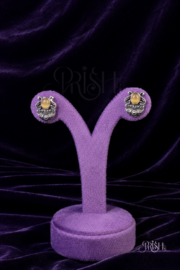 Golden Aura Heritage Oxidised Stud Earrings