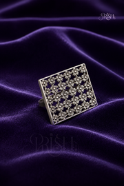 PhoolJaali Oxidised Ring