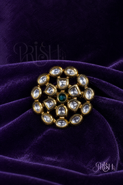 Panna Kundan Statement Ring