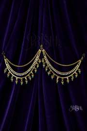 Noor Emerald Pearl Ear Chains