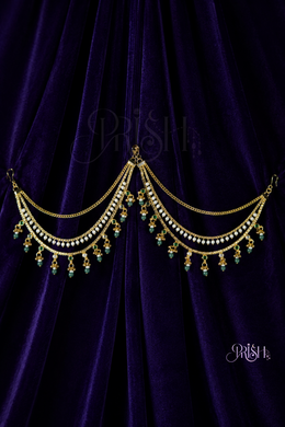 Noor Emerald Pearl Ear Chains