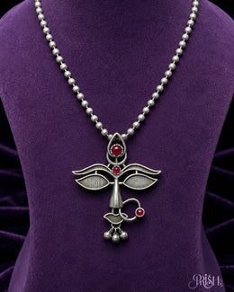 Trinetra Devi Oxidised Necklace Set