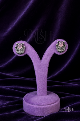 Blush Aura Heritage Oxidised Stud Earrings