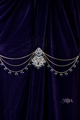 Noor Jhoomar Hair Chain Blue