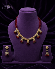 Raktamanjari Jhumki Necklace Set