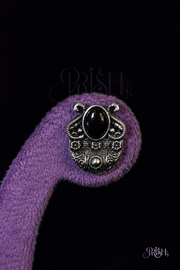 Midnight Noir Heritage Oxidised Stud Earrings