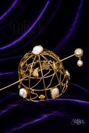 Pearl Veil Heritage Bun Cage with Juda Pin