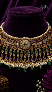 Rajrani Emerald Chandrika Choker Set