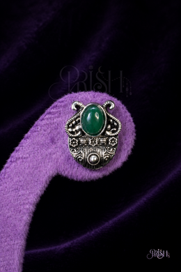 Emerald Heritage Oxidised Stud Earrings