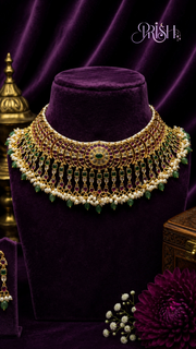 Rajrani Emerald Chandrika Choker Set