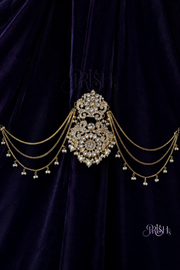 Noor Pearl Moissanite Hair Chain with Ear Drapes