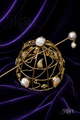 Pearl Veil Heritage Bun Cage with Juda Pin