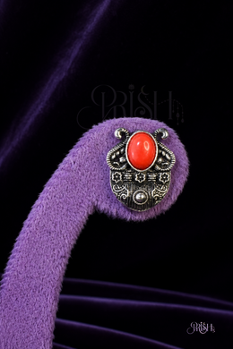 Coral Heritage Oxidised Stud Earrings