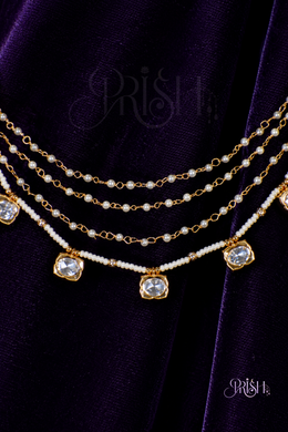 Sheesh Mahal Moissanite  Ear Chains