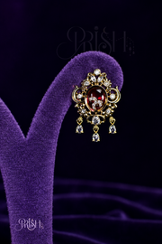 Regal Garnet Crystal Studs